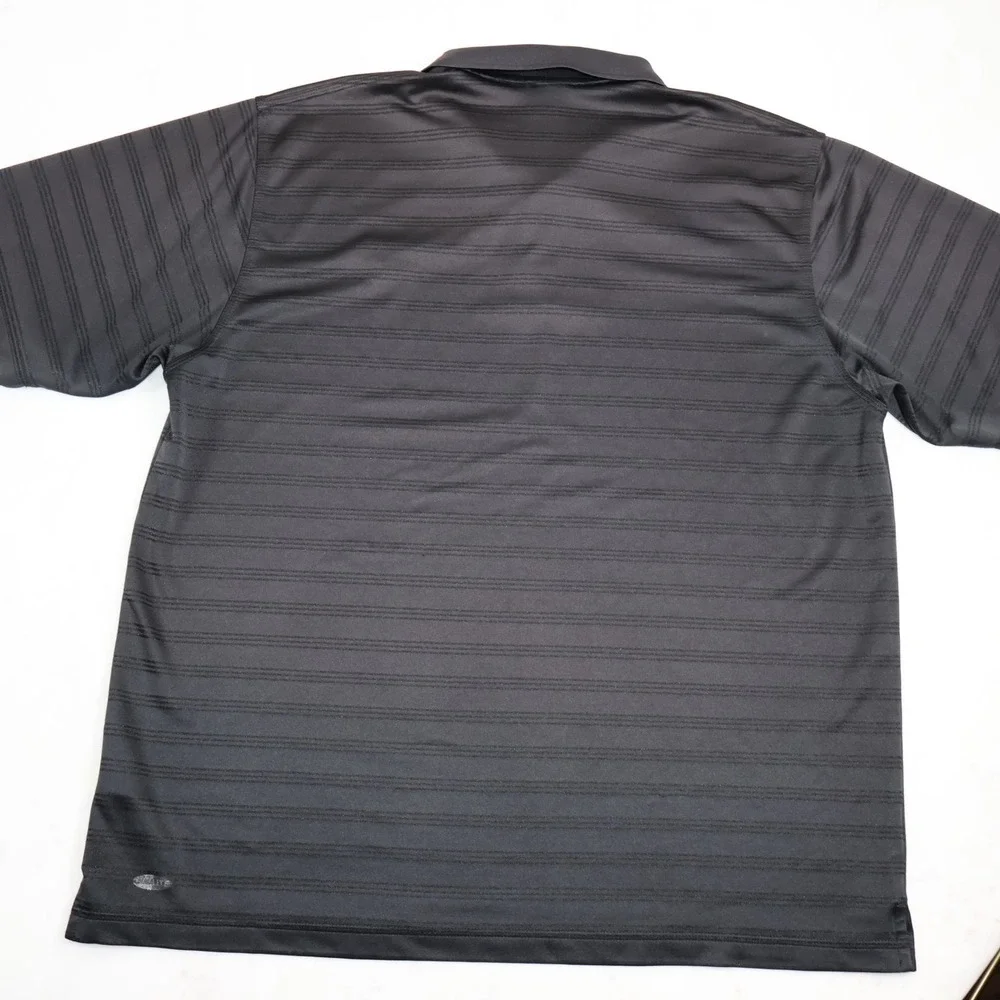 Adidas Towson University Tigers Polo Shirt XL Black Stripe Short Sleeve Mens